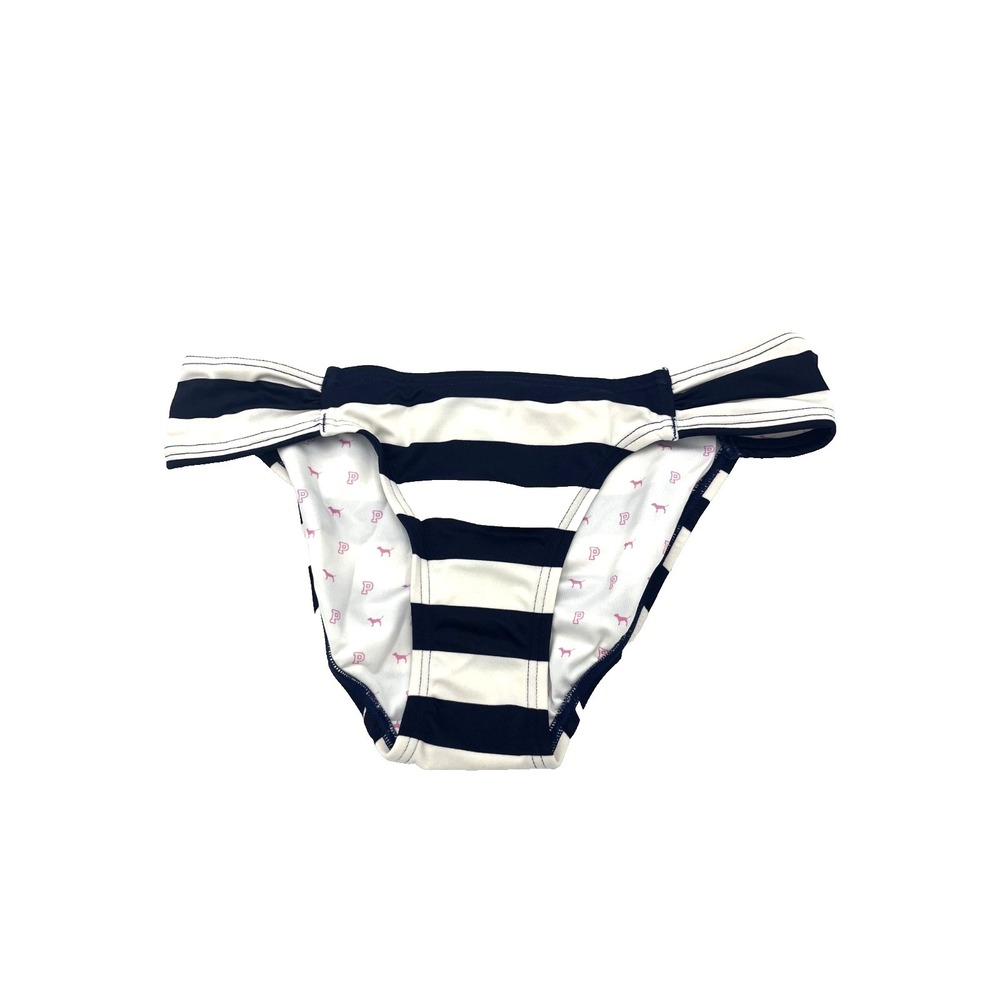 Victoria's Secret Pink Ruched Bikini Bottom White Blue X-Small